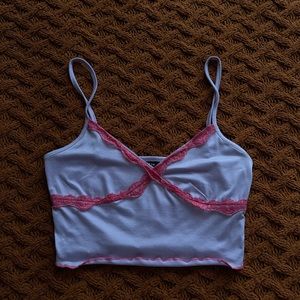 shein lace trim crop cami top size s